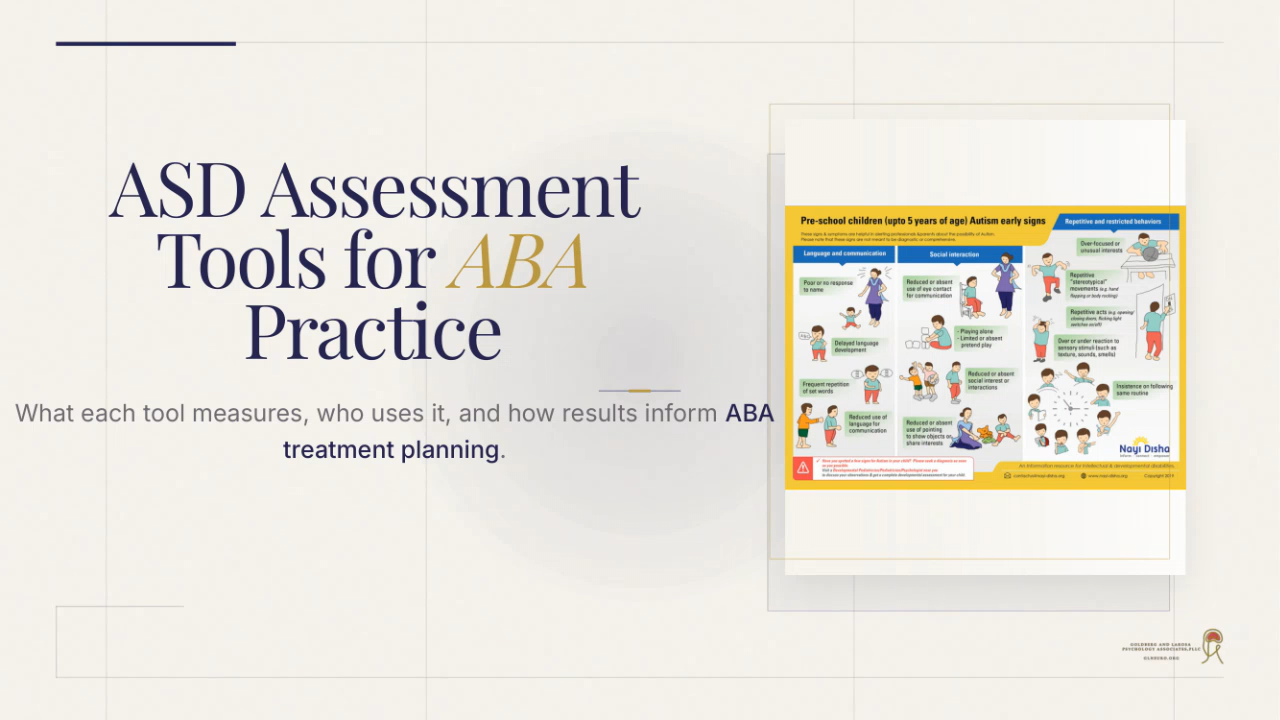 ASD Assessment Tools for ABA Practice